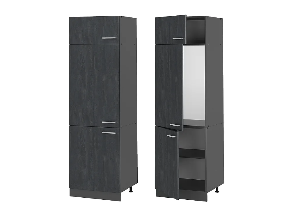 Armoire pour frigo béton noir 60x57.2x206.8 r-line
