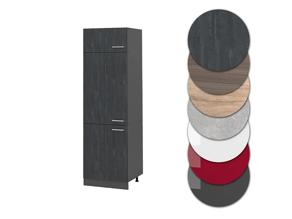 Armoire pour frigo béton noir 60x57.2x206.8 r-line