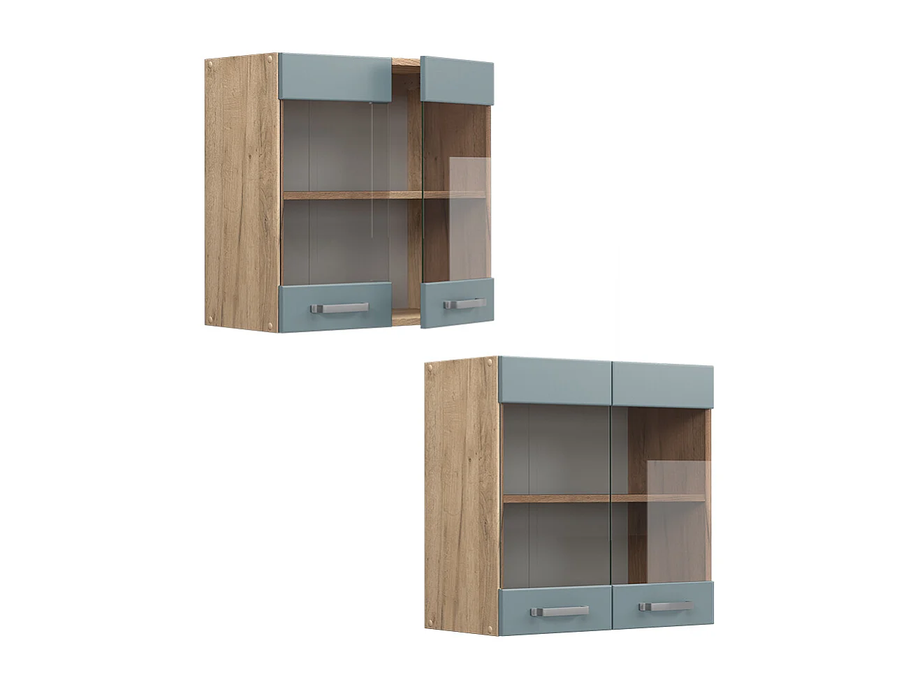 Armoire en verre bleu-gris 60x31x60 r-line