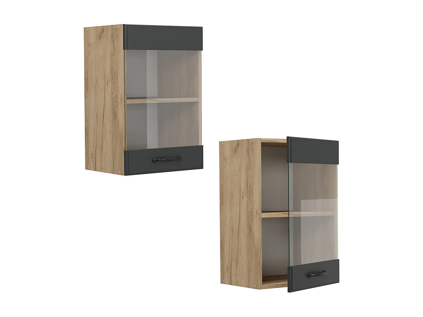 Szklana szafka kuchenna antracytowy domek wiejski 40x31x60 r-line