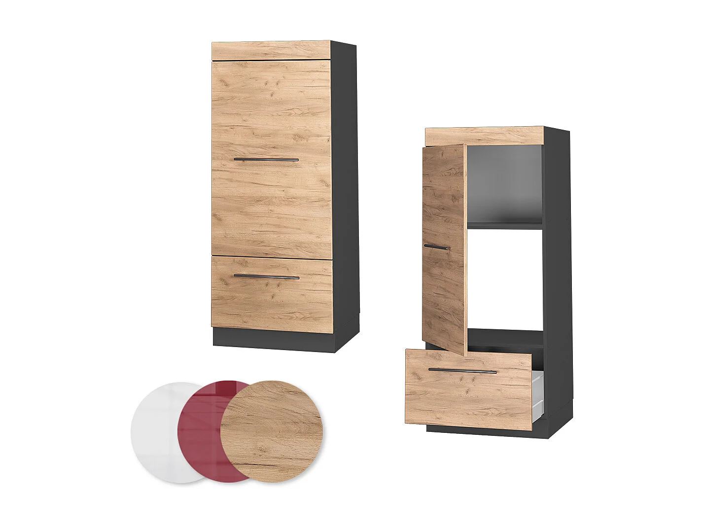 Armoire micro-ondes chêne de force doré 60x58.1x153.6 fame-line