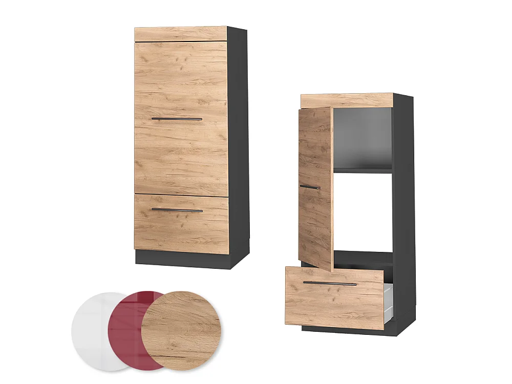 Armoire micro-ondes chêne de force doré 60x58.1x153.6 fame-line
