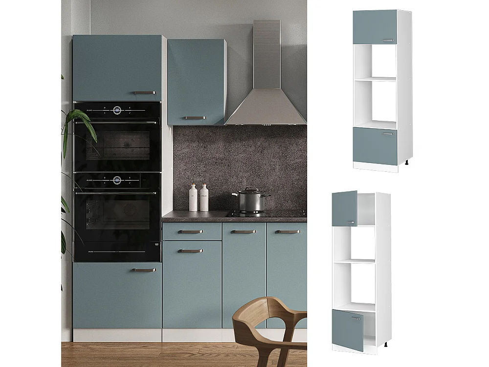 Szafka do mikrofalówki niebiesko-szary 60x57.2x206.8 r-line