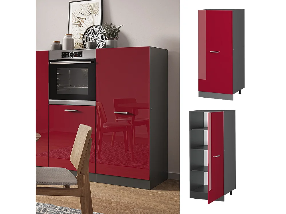 Tall cabinet red high gloss 60x57x143 r-line