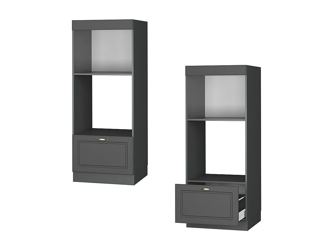 Armoire micro-ondes anthrazit-gold landhaus 60x58.1x153.6 fame-line