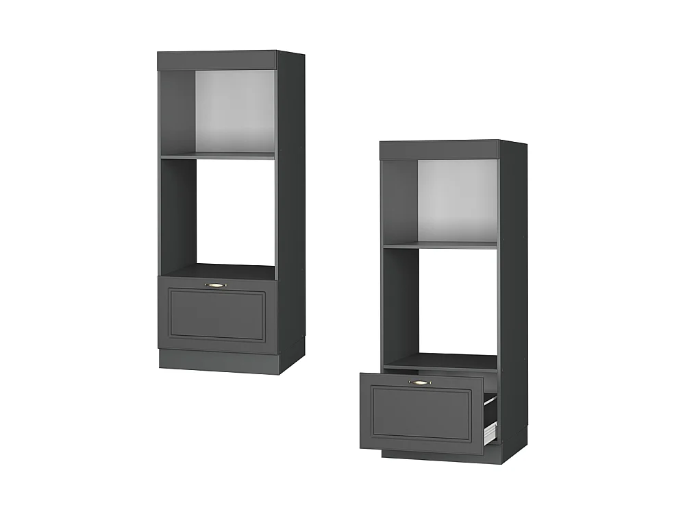 Armoire micro-ondes anthrazit-gold landhaus 60x58.1x153.6 fame-line