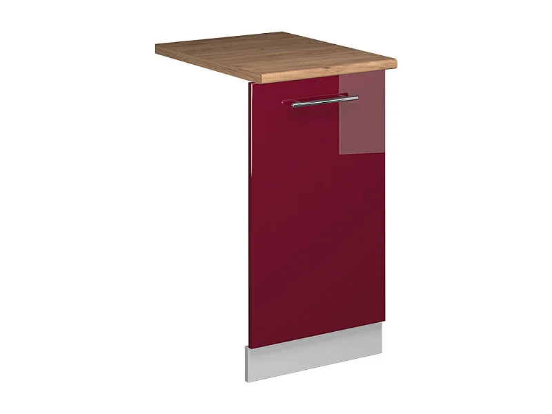 Façade de lave-vaisselle rouge bordeaux haute brillance 45x1.6x81.8 fame-line