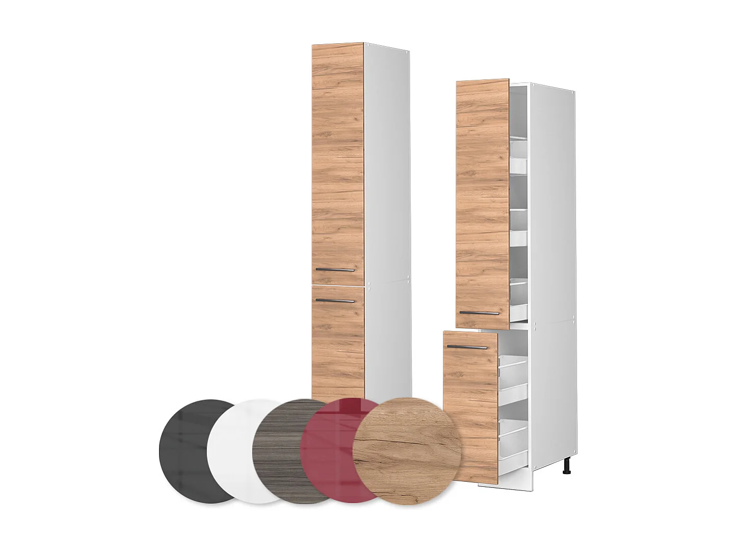 Meuble haute de cuisine chêne de force doré 30x58x206.8 fame-line