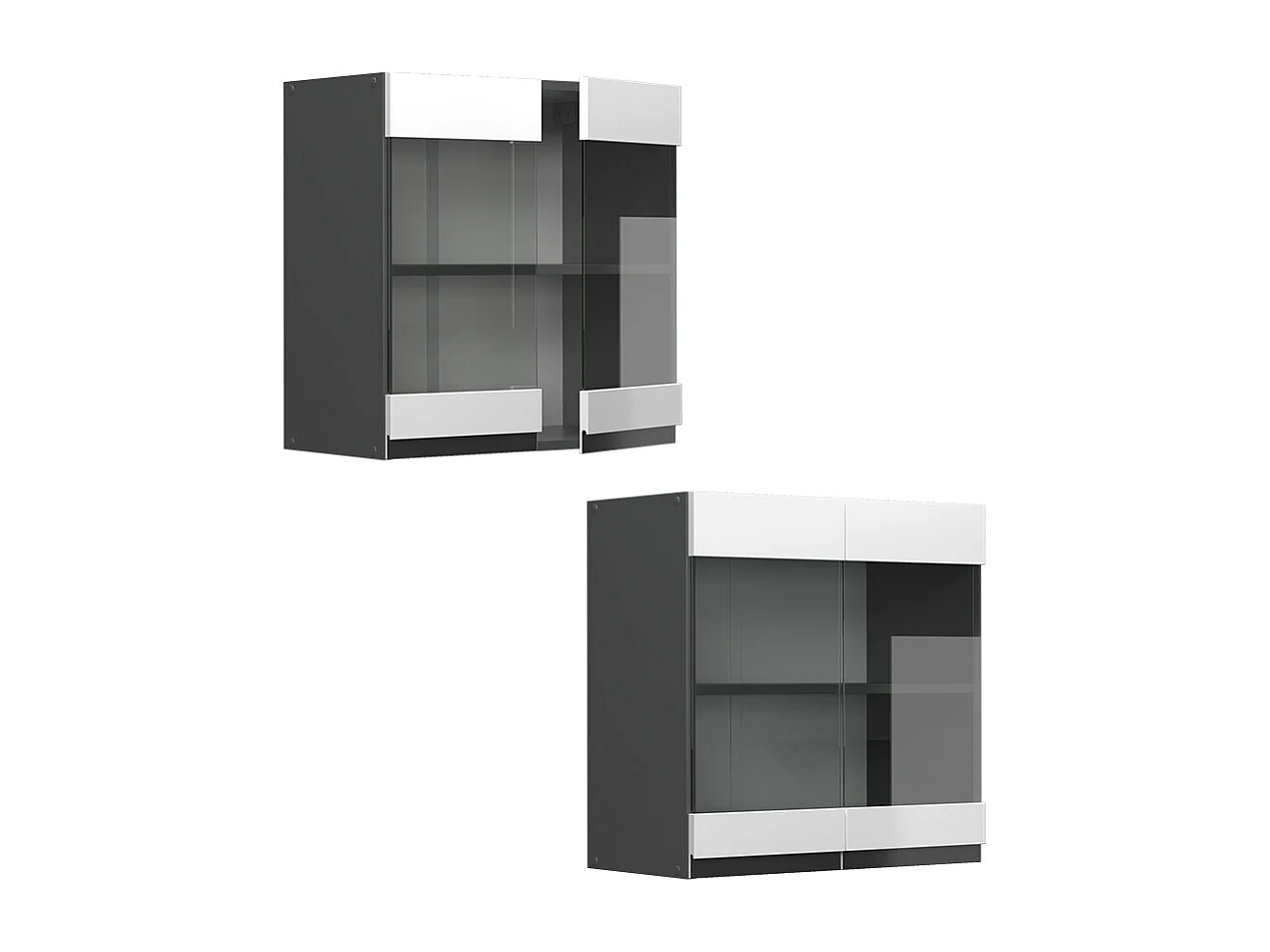 Armario de cocina con vidrio blanco 60x31x60 r-line