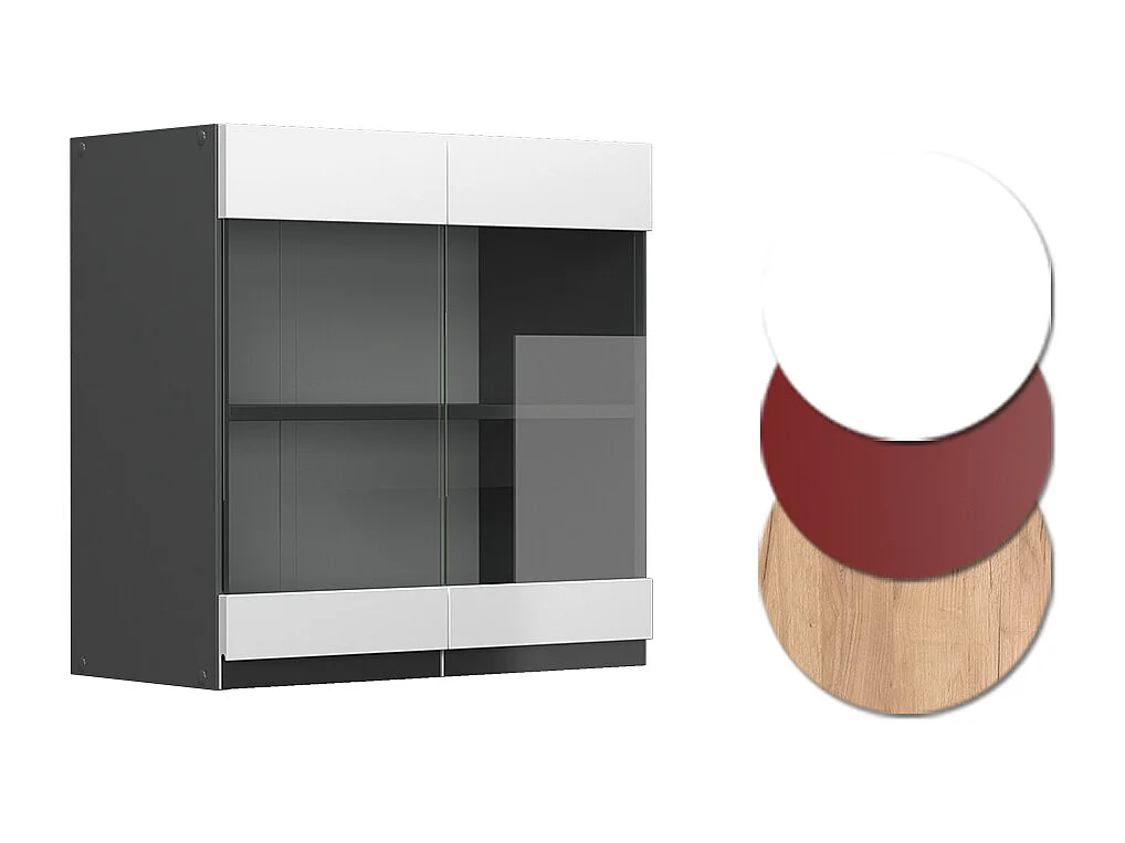 Armario de cocina con vidrio blanco 60x31x60 r-line