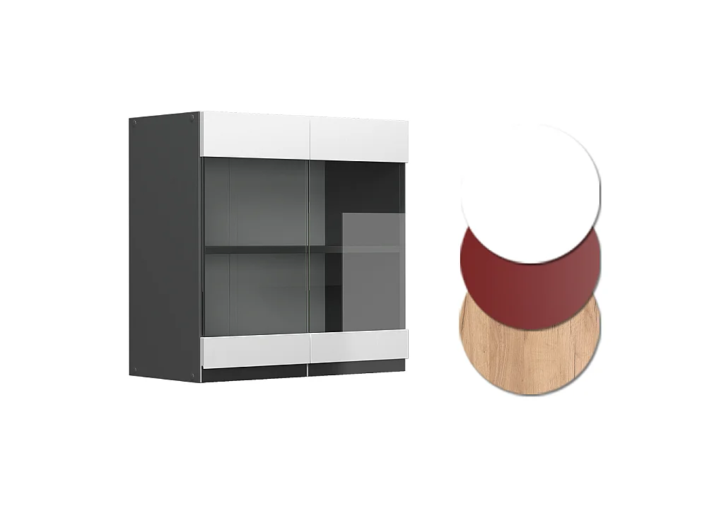 Glass kitchen cabinet white 60x31x60 r-line