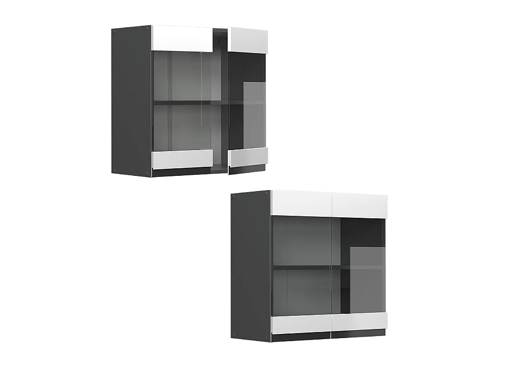 Glass kitchen cabinet white 60x31x60 r-line