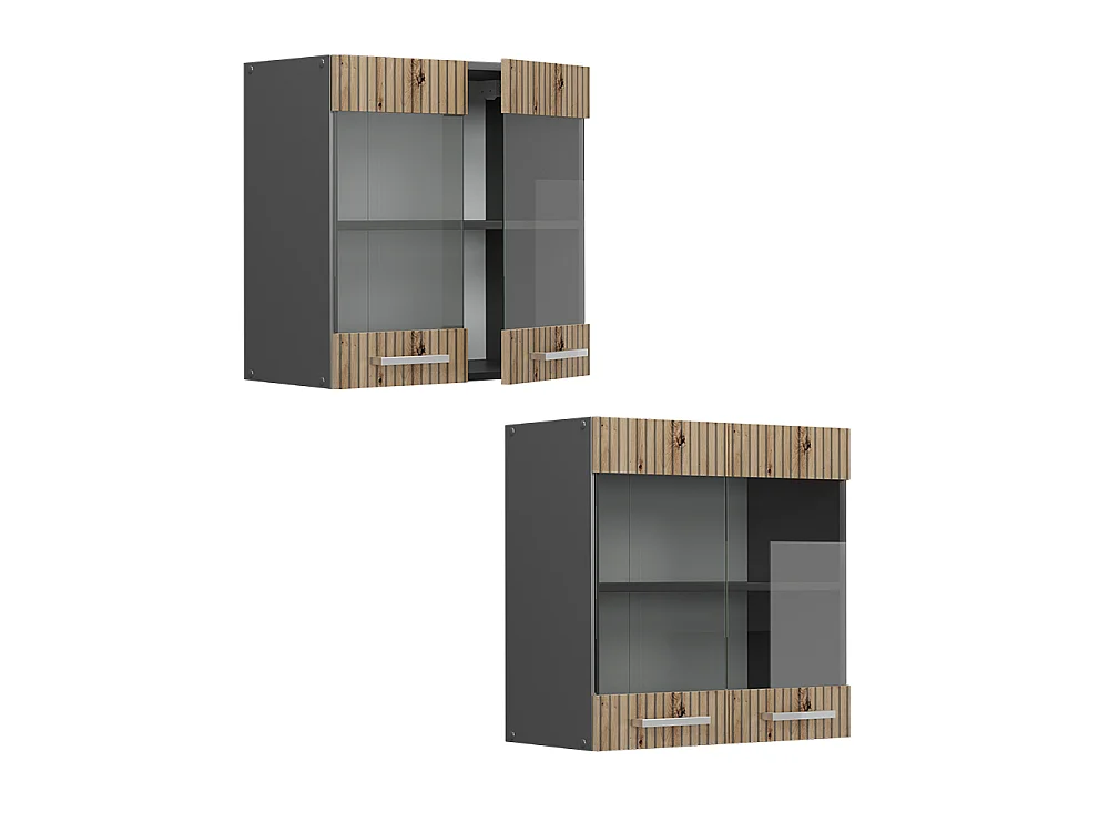 Glass kitchen cabinet artisan oak 60x31x60 r-line