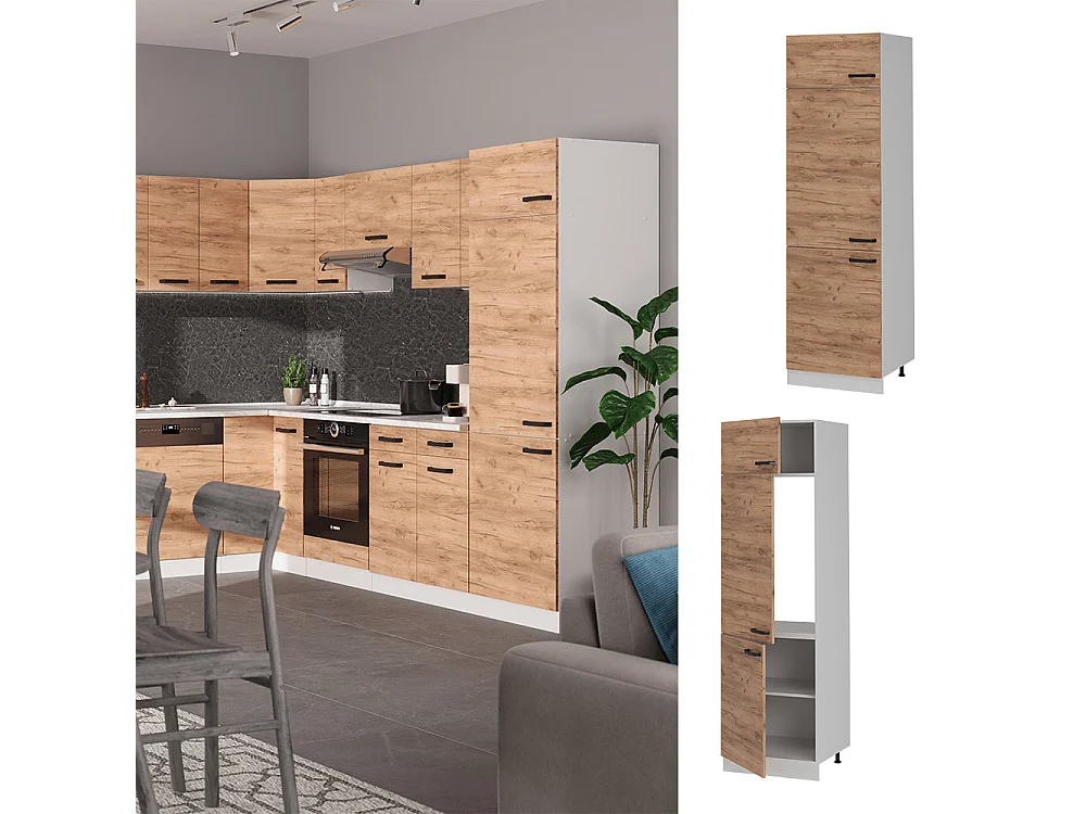 Armoire pour frigo chêne de force doré 60x57.2x206.8 r-line