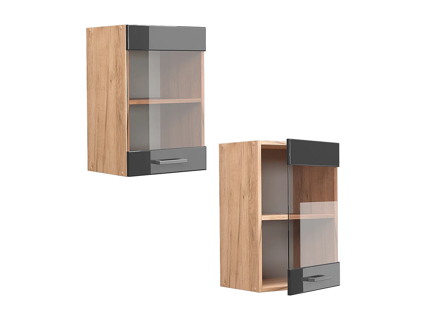 Armario de cocina con vidrio antracita alto brillo 40x31x60 r-line