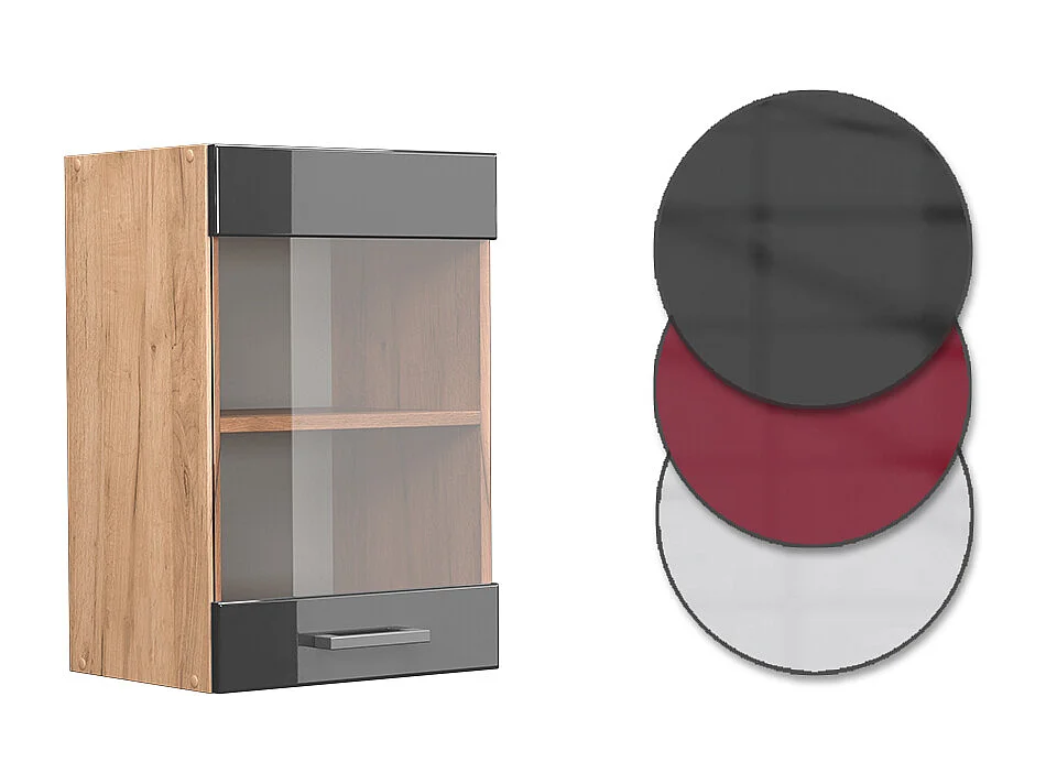 Armoire en verre anthracite haute brillance 40x31x60 r-line