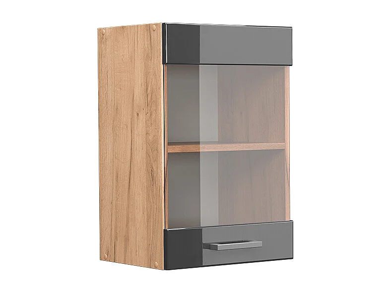 Armário de vidro de cozinha antracite alto brilho 40x31x60 r-line