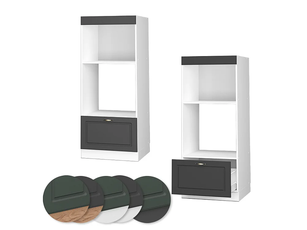 Armoire micro-ondes anthrazit-gold landhaus 60x58.1x153.6 fame-line