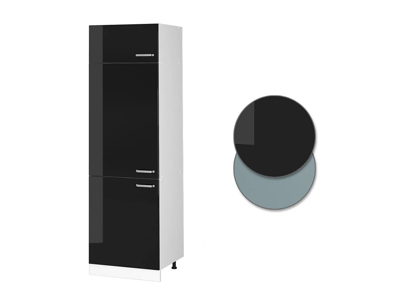 Armario para frigorífico empotrado negro brillo intenso 60x57.2x206.8 r-line