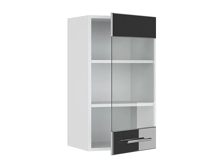 Armoire en verre anthracite haute brillance 40x34.1x72 fame-line