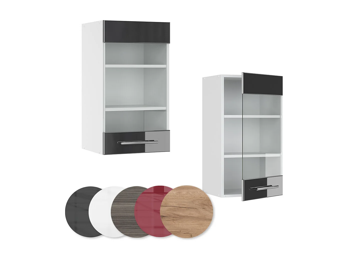 Armoire en verre anthracite haute brillance 40x34.1x72 fame-line