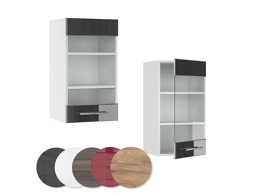 Armoire en verre anthracite haute brillance 40x34.1x72 fame-line