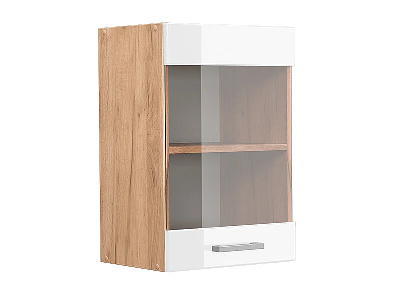 Armario de cocina con vidrio blanco alto brillo 40x31x60 r-line