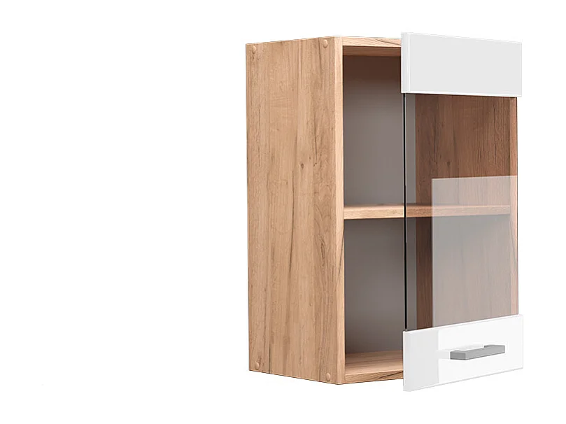 Armario de cocina con vidrio blanco alto brillo 40x31x60 r-line