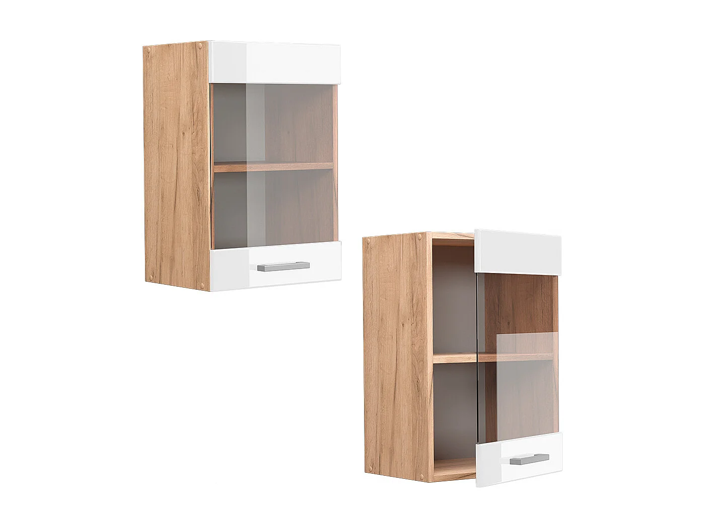 Armario de cocina con vidrio blanco alto brillo 40x31x60 r-line