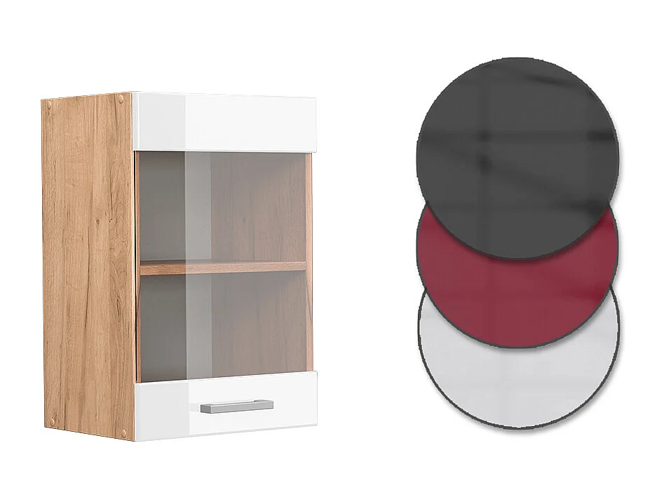 Armoire en verre blanc haute brillance 40x31x60 r-line