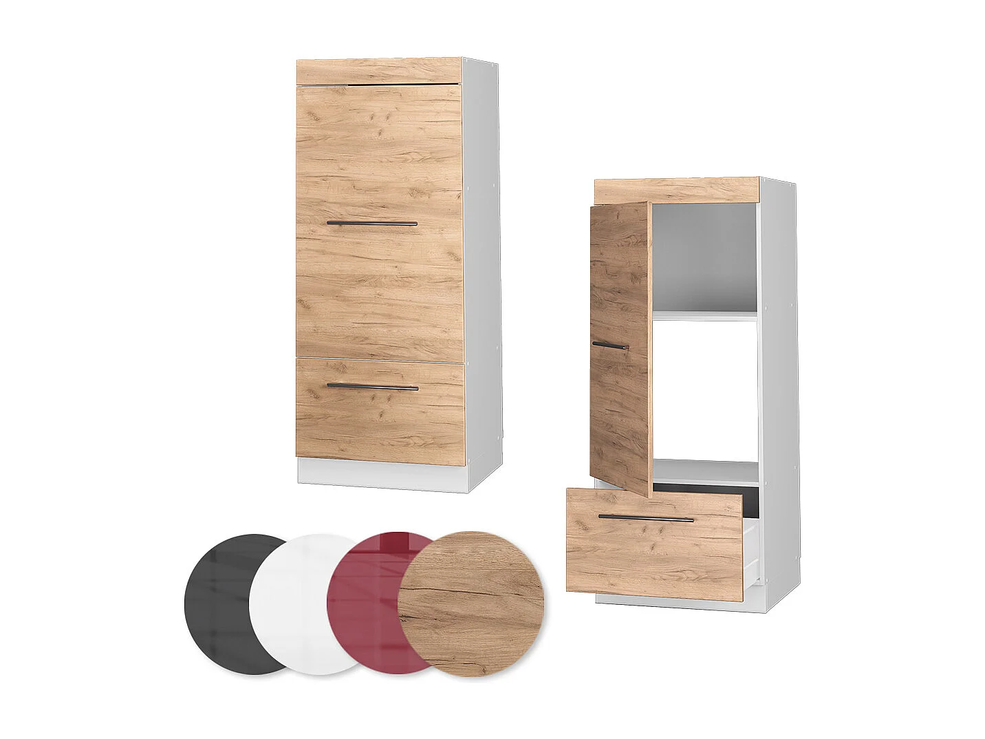 Armoire micro-ondes chêne de force doré 60x58.1x153.6 fame-line