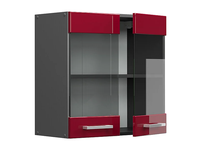 Glazen keukenkast rode hoogglans 60x31x60 r-line