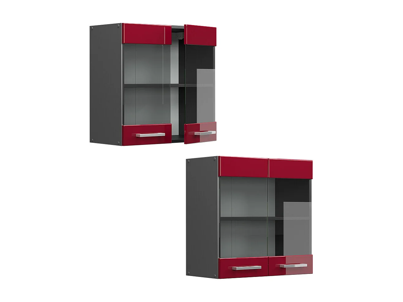 Glazen keukenkast rode hoogglans 60x31x60 r-line