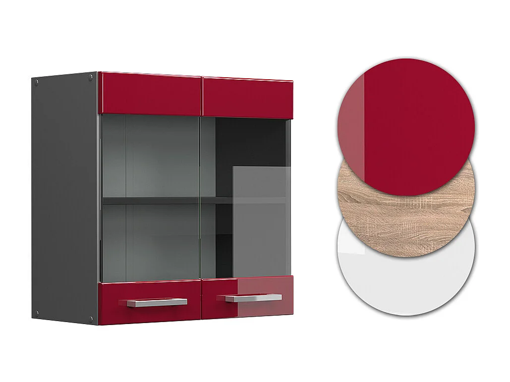 Armoire en verre rouge brillant 60x31x60 r-line