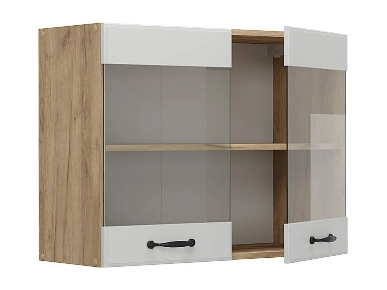 Armoire en verre blanc campagne 80x31x60 r-line