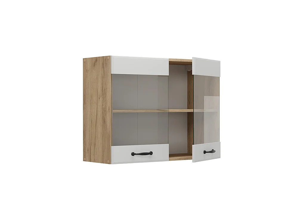 Glass kitchen cabinet white country house 80x31x60 r-line