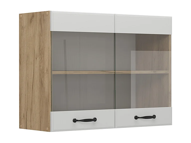 Armoire en verre blanc campagne 80x31x60 r-line