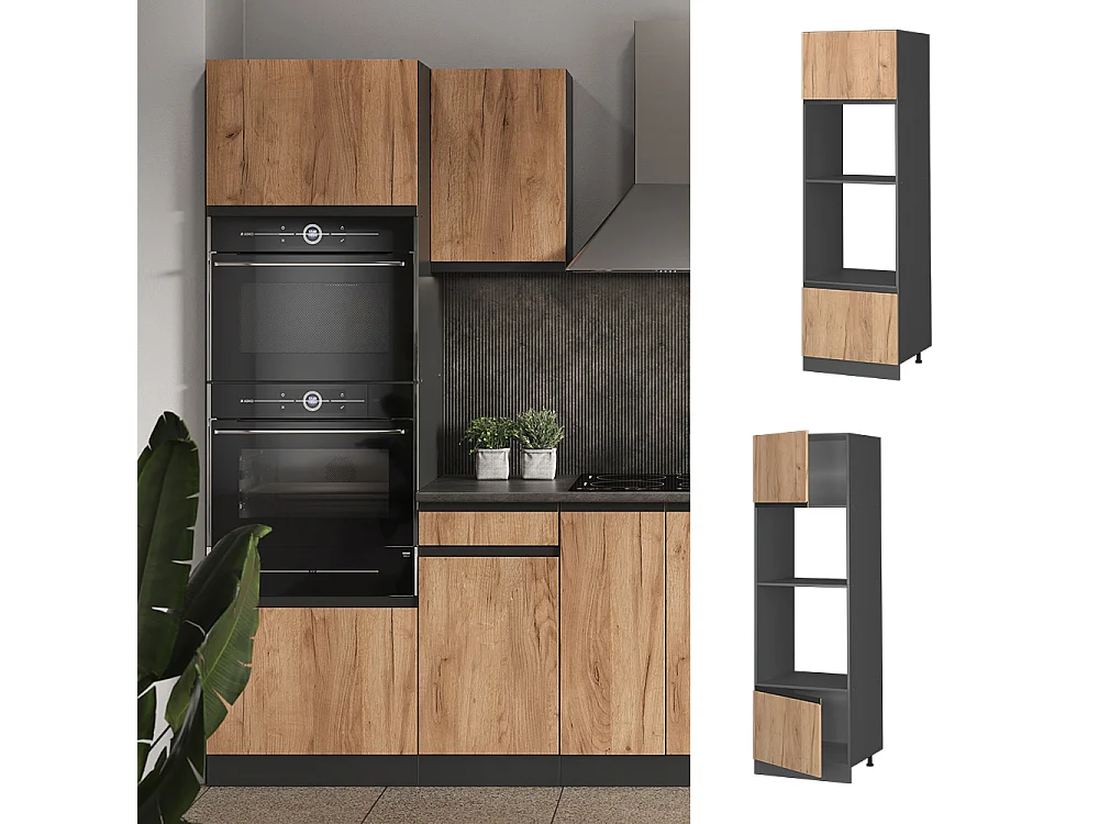 Armário de micro-ondas carvalho goldkraft 60x57.2x206.8 r-line