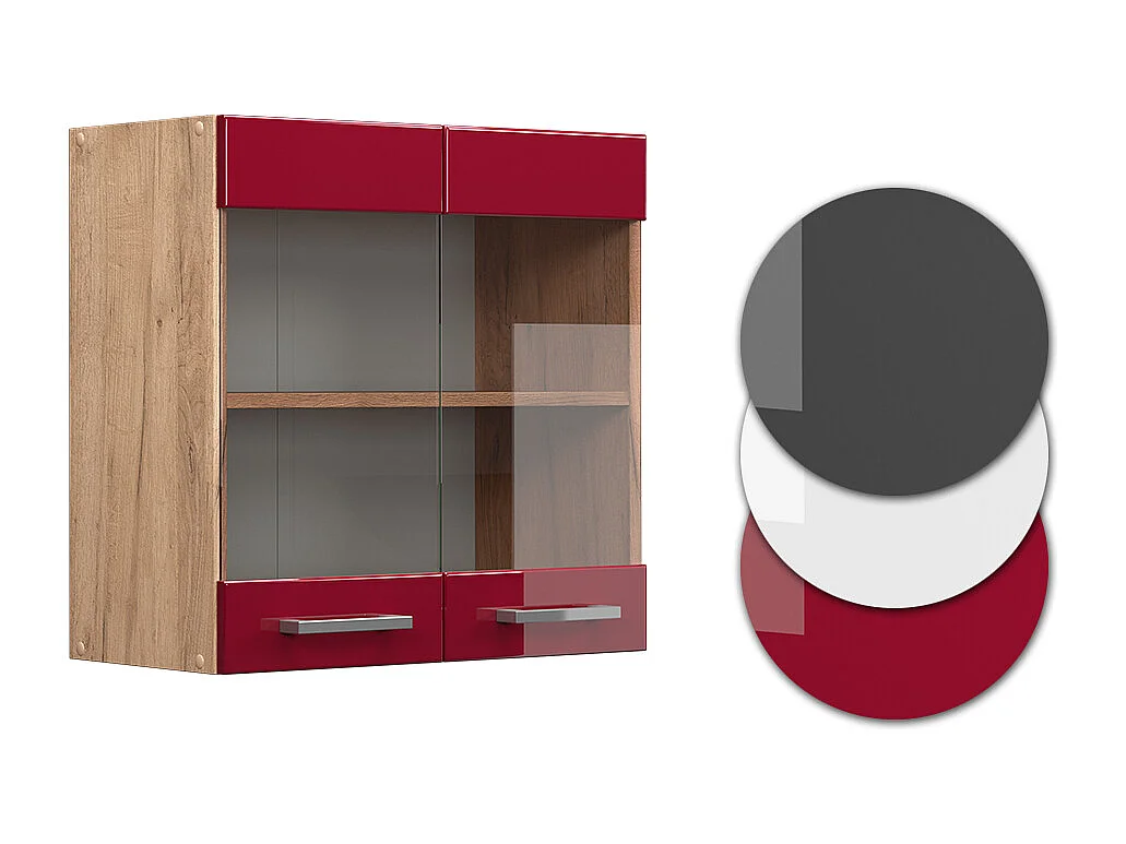 Armoire en verre rouge brillant 60x31x60 r-line