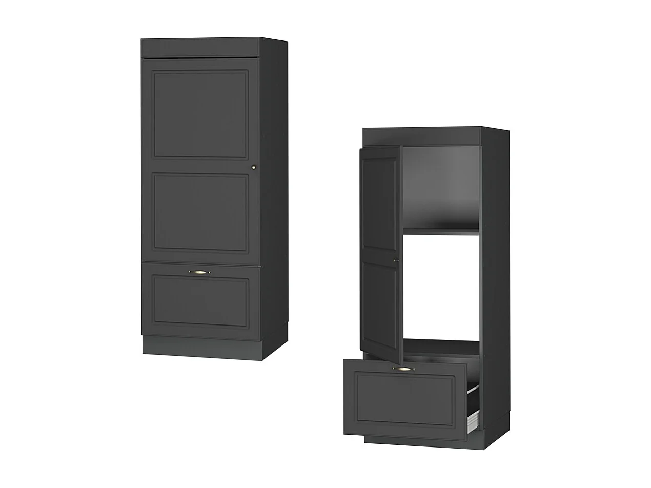 Armoire micro-ondes anthrazit-gold landhaus 60x58.1x153.6 fame-line