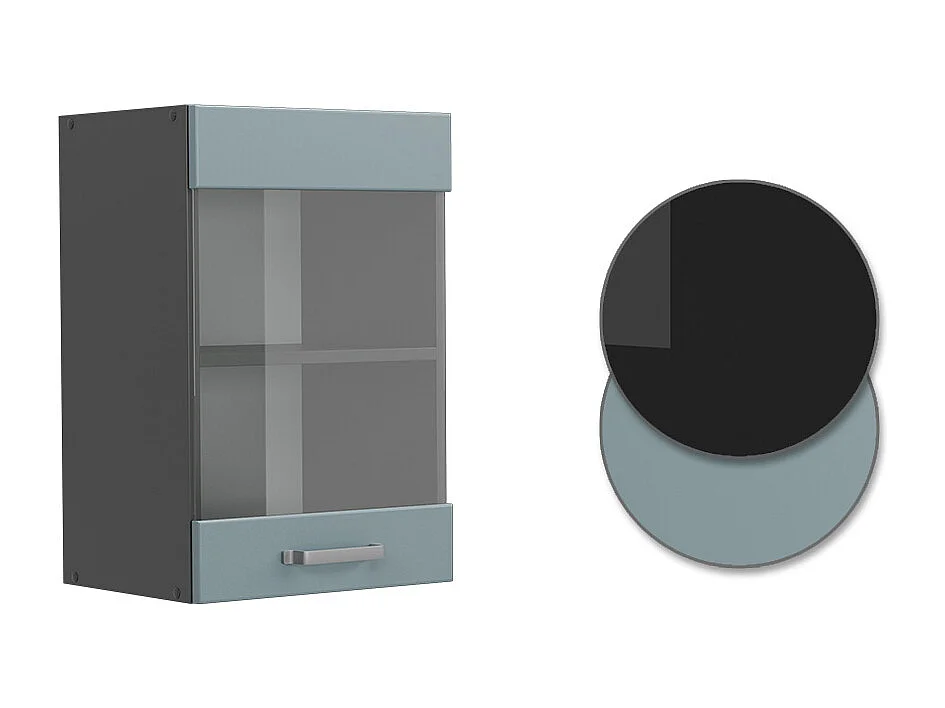 Armario de cocina con vidrio gris azulado 40x31x60 r-line