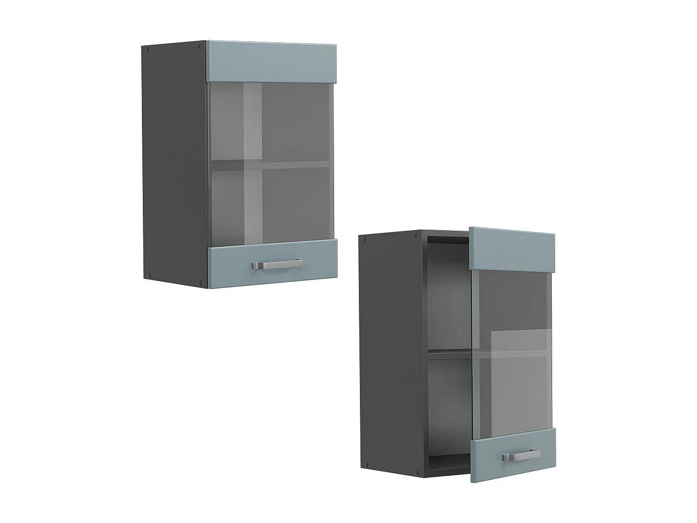 Armoire en verre bleu-gris 40x31x60 r-line