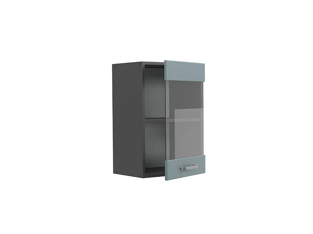 Glazen keukenkast blauw-grijs 40x31x60 r-line