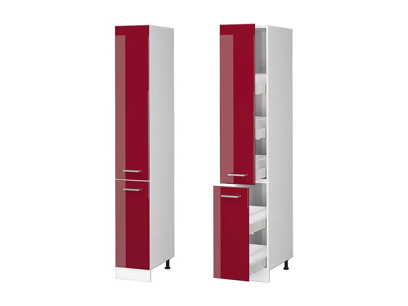 Meuble haute de cuisine rouge brillant 30x57.2x206.8 r-line