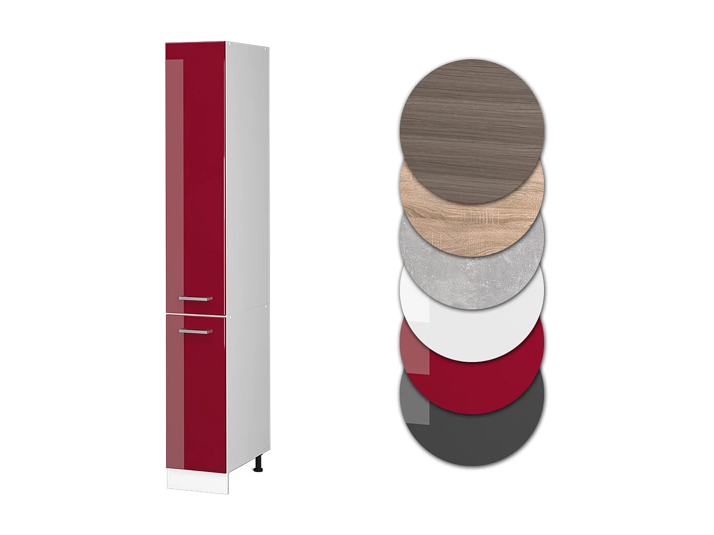 Meuble haute de cuisine rouge brillant 30x57.2x206.8 r-line