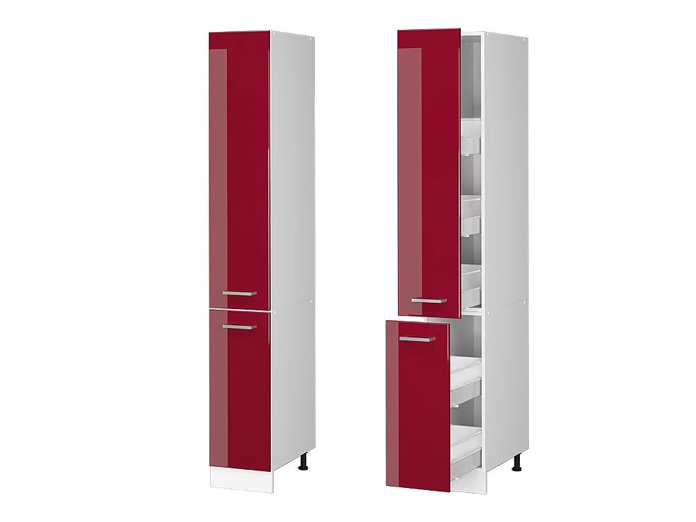 Meuble haute de cuisine rouge brillant 30x57.2x206.8 r-line