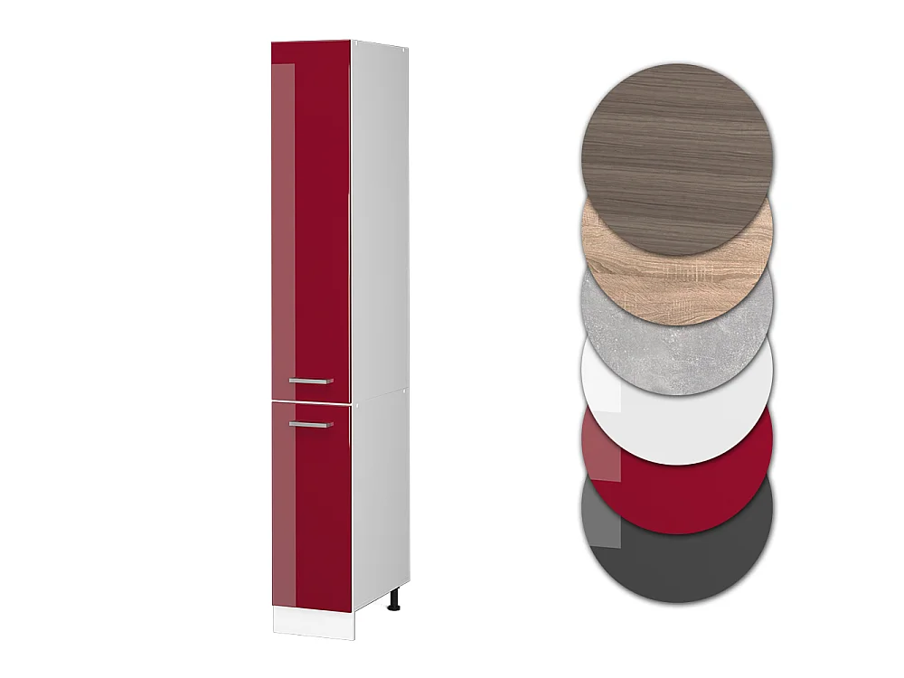 Meuble haute de cuisine rouge brillant 30x57.2x206.8 r-line