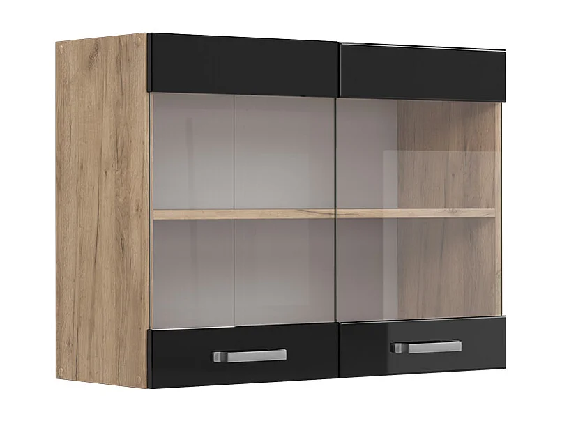 Armoire en verre noir haute brillance 80x31x60 r-line