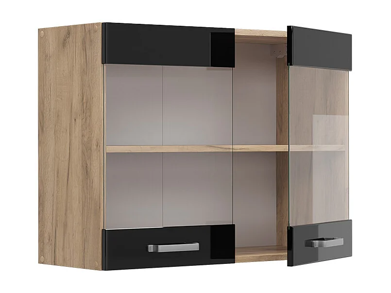 Armoire en verre noir haute brillance 80x31x60 r-line