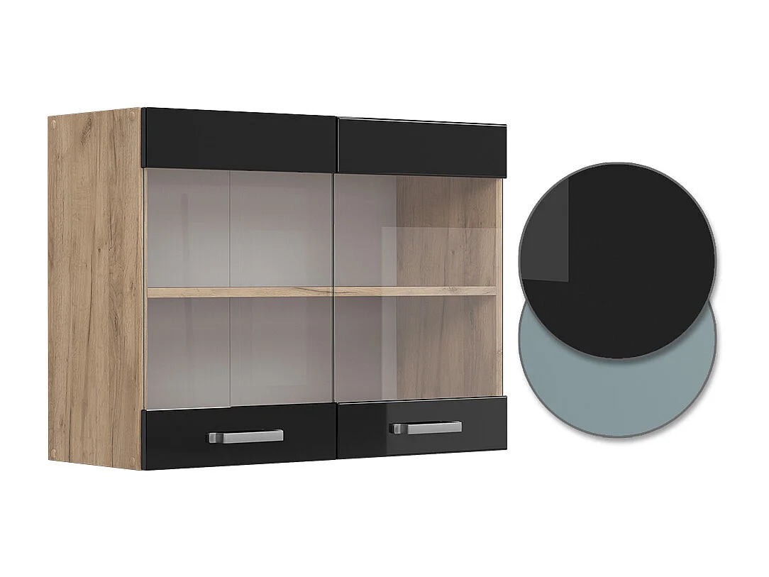 Armoire en verre noir haute brillance 80x31x60 r-line